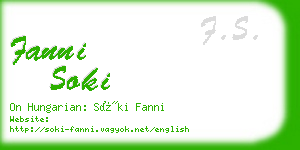 fanni soki business card